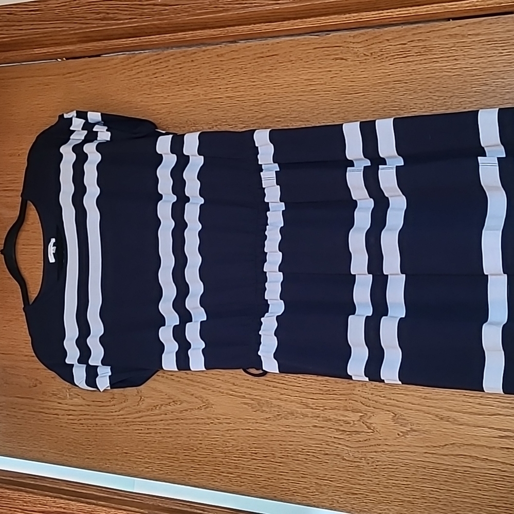 Maurices Maxi Wrap Dress Women's Size Large Short Sleeve Stripes